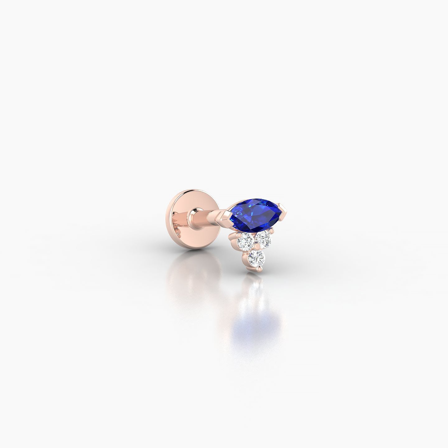 Oya | 18k Rose Gold 5 mm 5 mm Sapphire & Diamond Nose Piercing