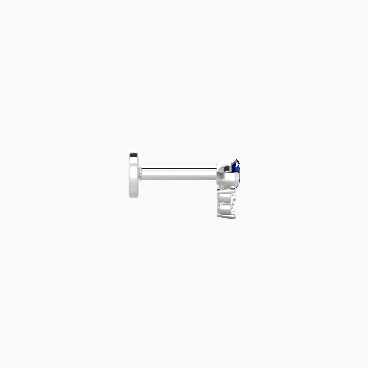 Oya | 18k White Gold 5 mm 5 mm Sapphire & Diamond Nose Piercing