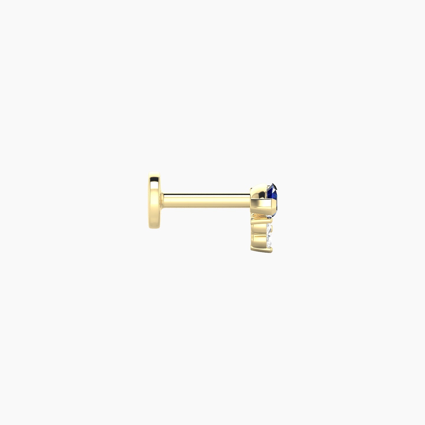 Oya | 18k Yellow Gold 5 mm 5 mm Sapphire & Diamond Nose Piercing