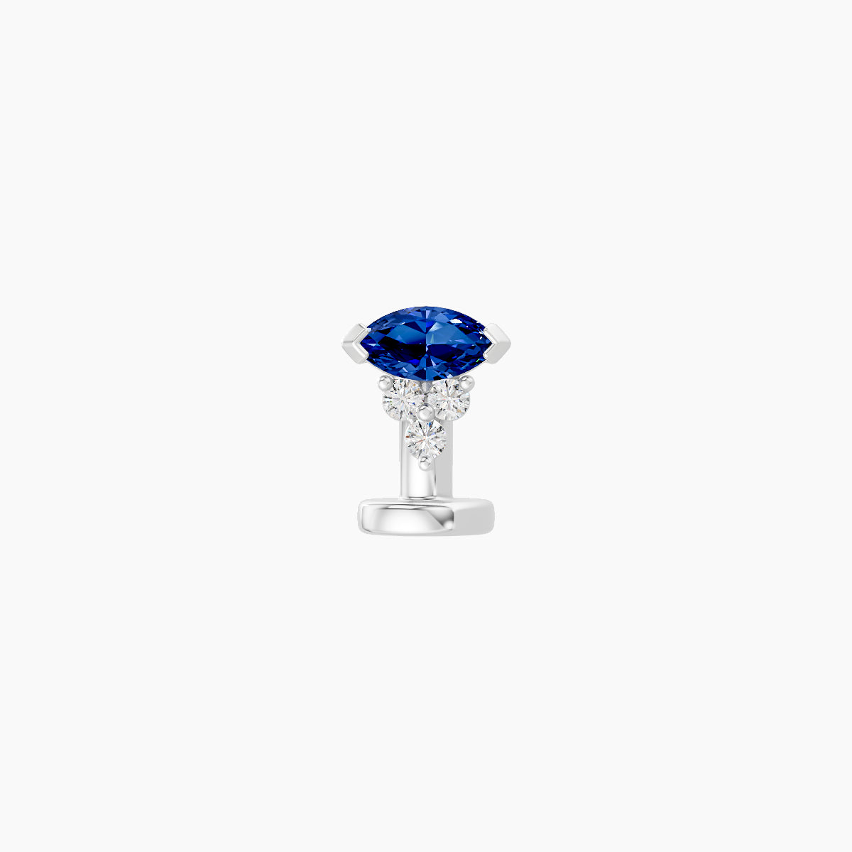 Oya | 18k White Gold 6 mm 5 mm Sapphire & Diamond Floating Navel Piercing