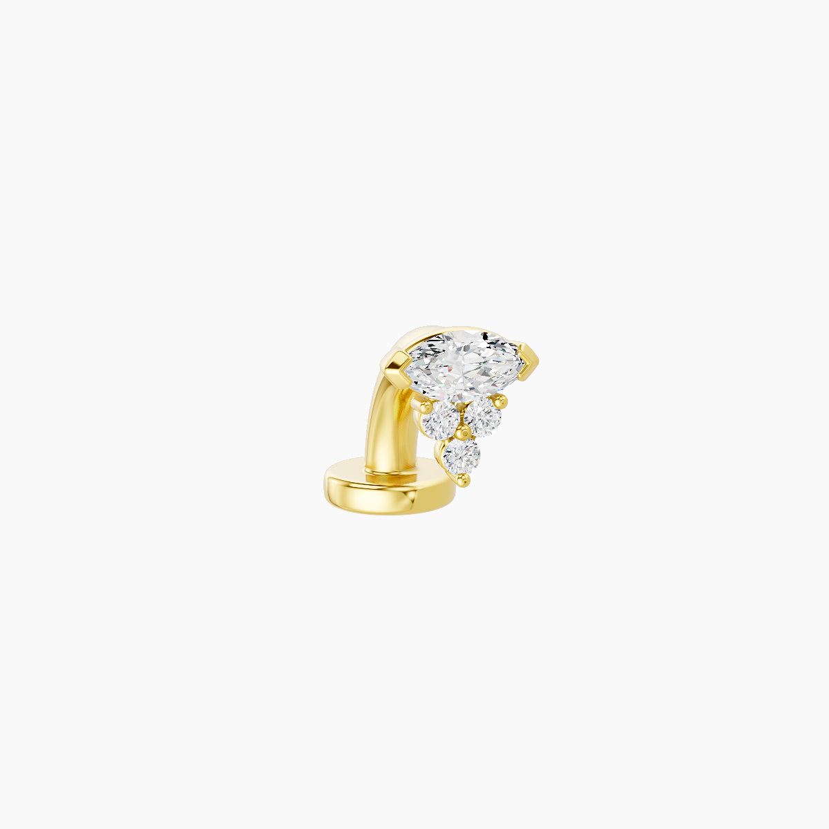 Oya | 18k Yellow Gold 5 mm 6 mm Diamond Floating Navel Piercing