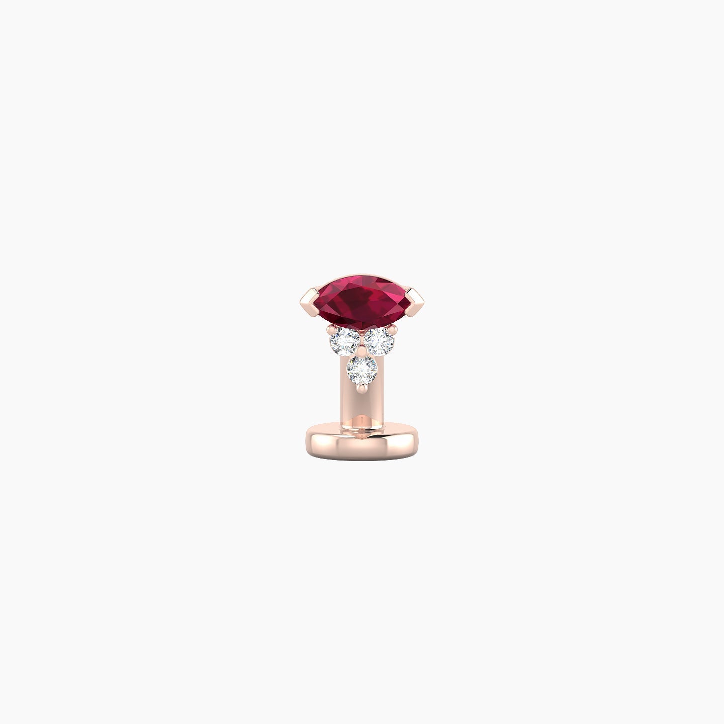 Oya | 18k Rose Gold 6 mm 5 mm Ruby & Diamond Floating Navel Piercing