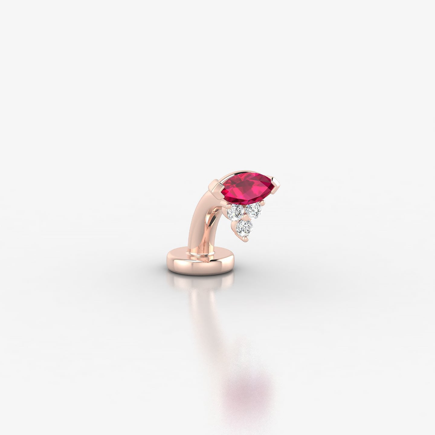 Oya | 18k Rose Gold 6 mm 5 mm Ruby & Diamond Floating Navel Piercing