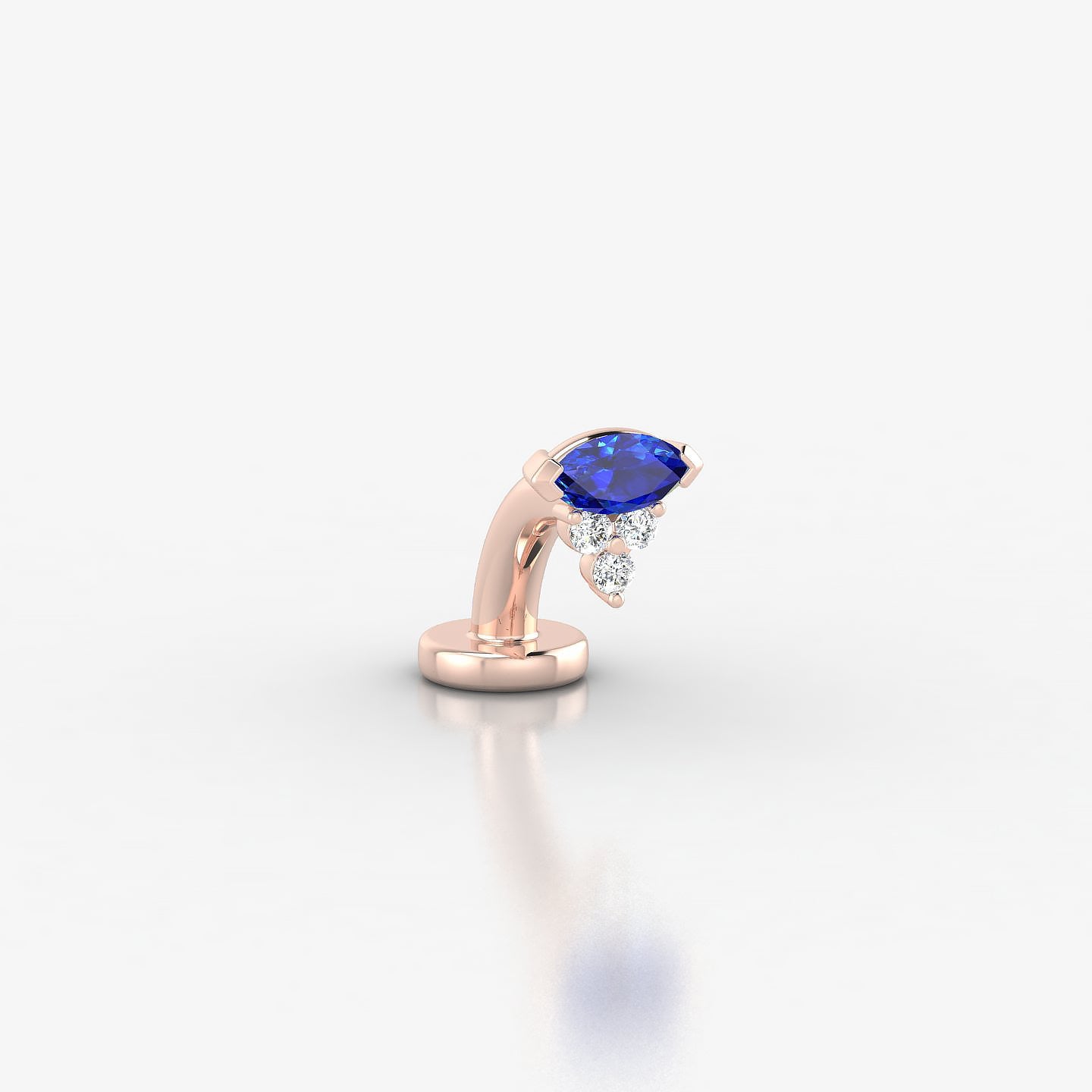 Oya | 18k Rose Gold 6 mm 5 mm Sapphire & Diamond Floating Navel Piercing