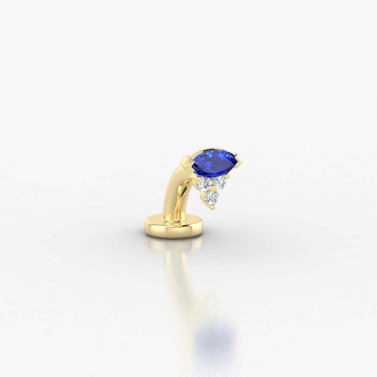 Oya | 18k Yellow Gold 6 mm 5 mm Sapphire & Diamond Floating Navel Piercing