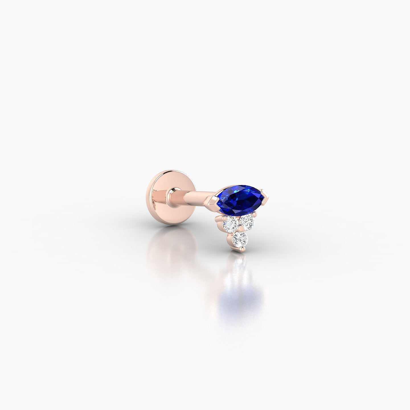 Oya | 18k Rose Gold 6.5 mm 5 mm Sapphire & Diamond Nose Piercing