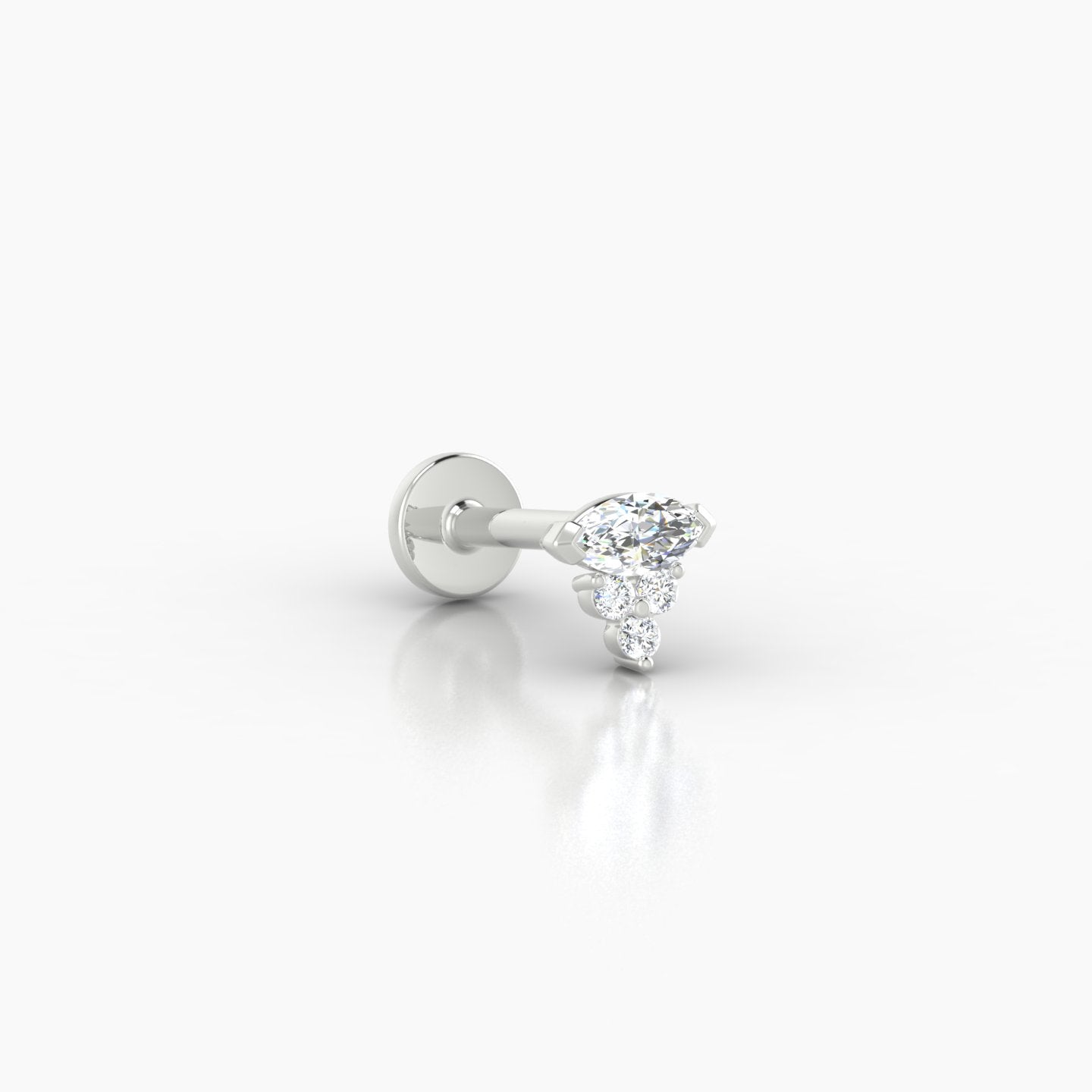 Oya | 18k White Gold 5 mm 6.5 mm Diamond Nose Piercing