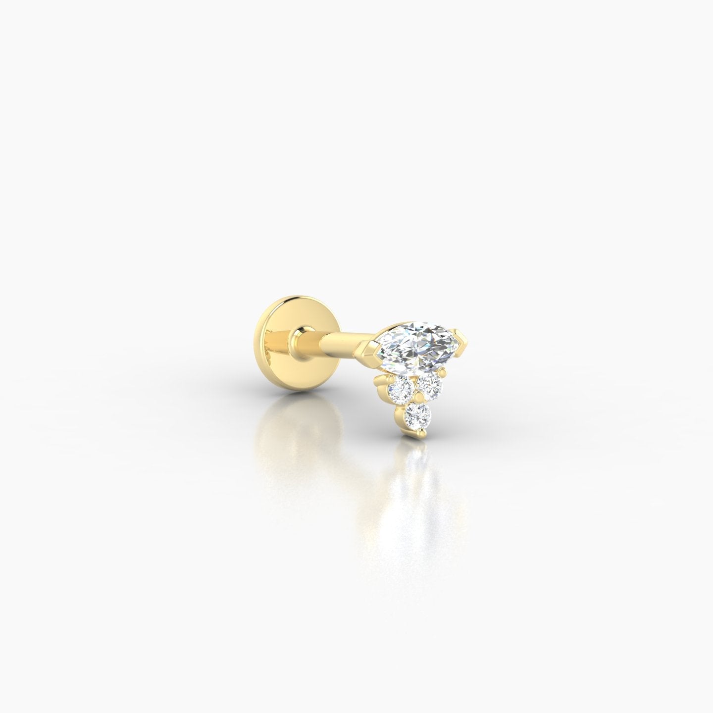 Oya | 18k Yellow Gold 5 mm 6.5 mm Diamond Nose Piercing