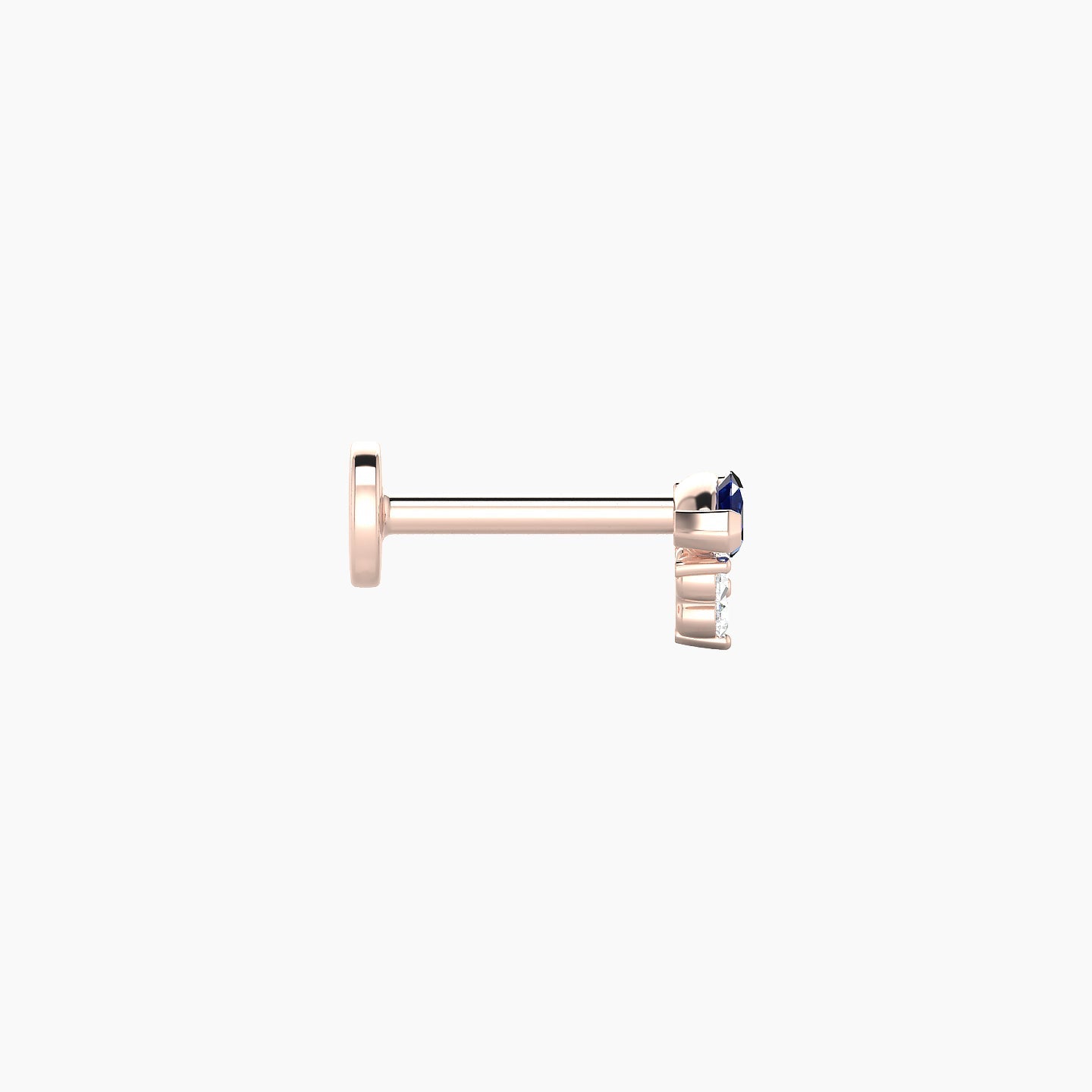 Oya | 18k Rose Gold 6.5 mm 5 mm Sapphire & Diamond Nose Piercing