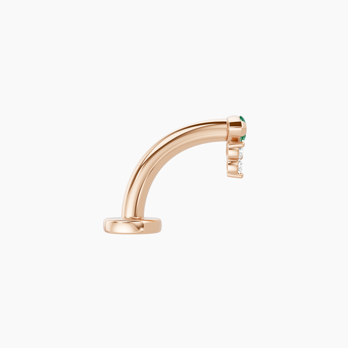 Oya | 18k Rose Gold 8 mm 5 mm Emerald & Diamond Floating Navel Piercing