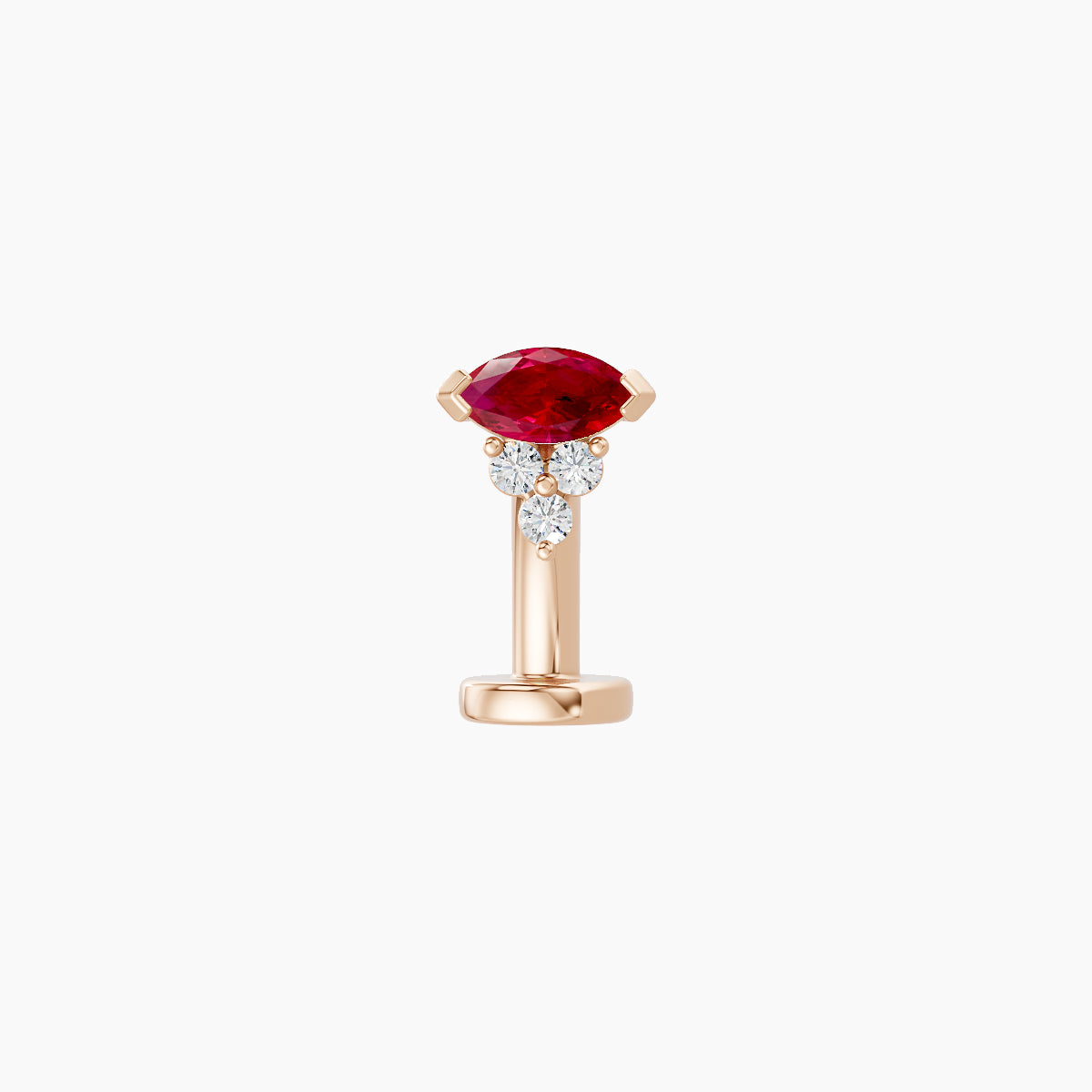 Oya | 18k Rose Gold 8 mm 5 mm Ruby & Diamond Floating Navel Piercing