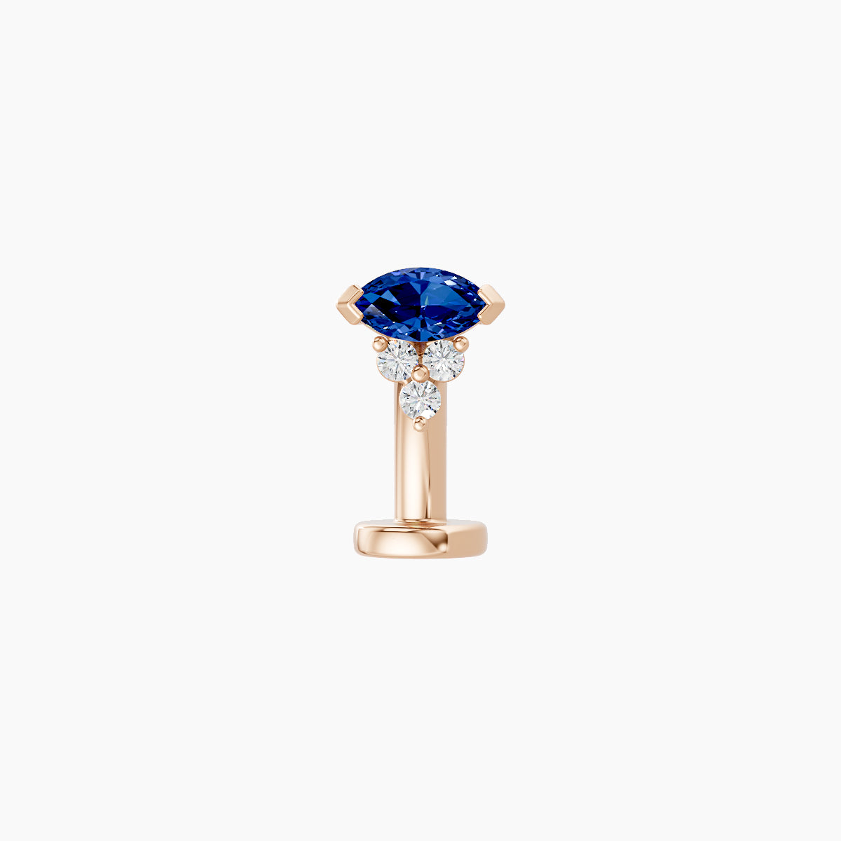 Oya | 18k Rose Gold 8 mm 5 mm Sapphire & Diamond Floating Navel Piercing
