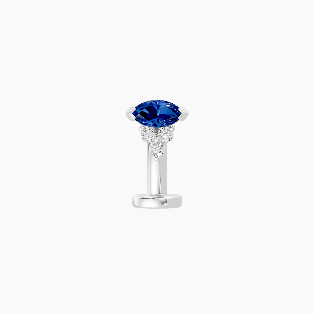 Oya | 18k White Gold 8 mm 5 mm Sapphire & Diamond Floating Navel Piercing