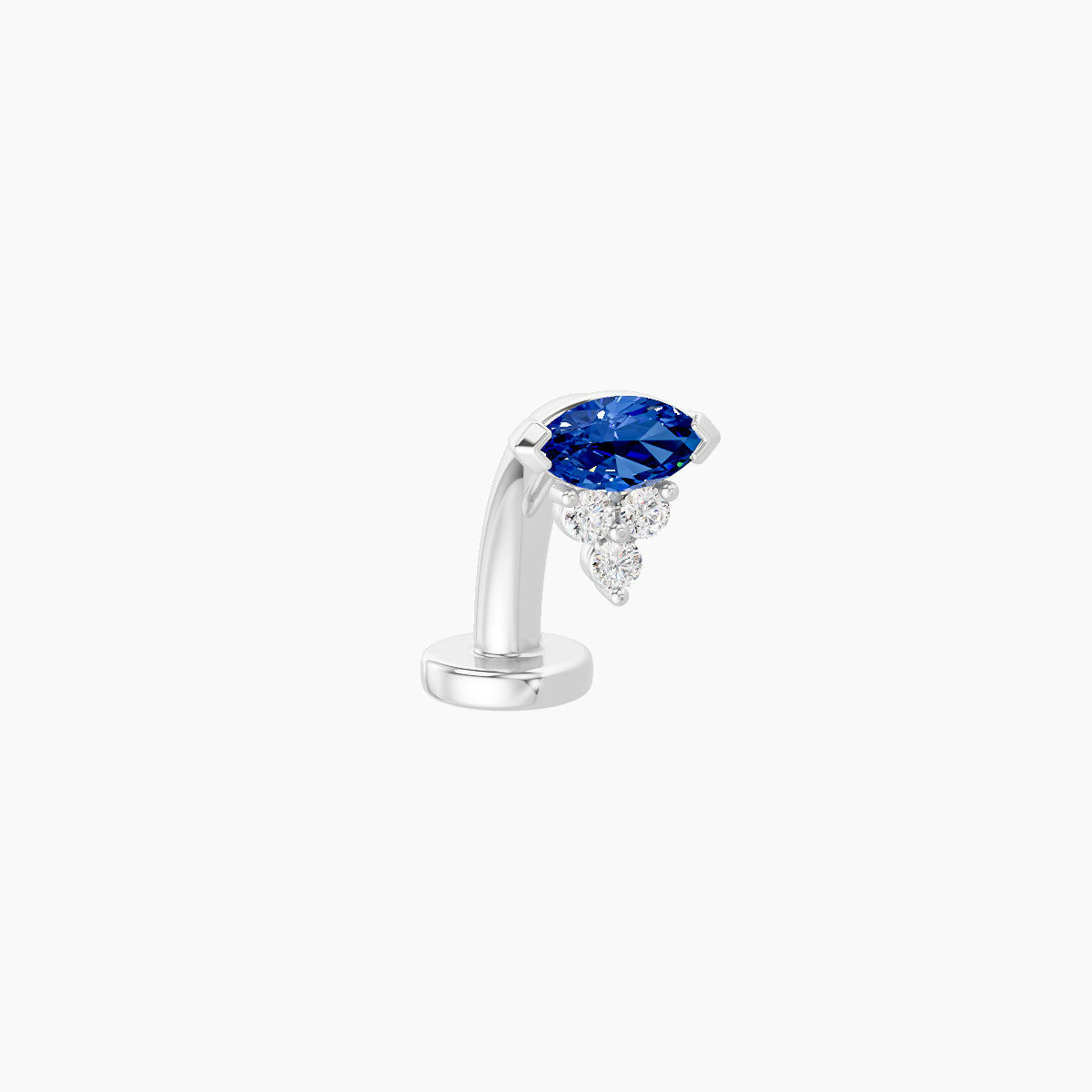 Oya | 18k White Gold 8 mm 5 mm Sapphire & Diamond Floating Navel Piercing