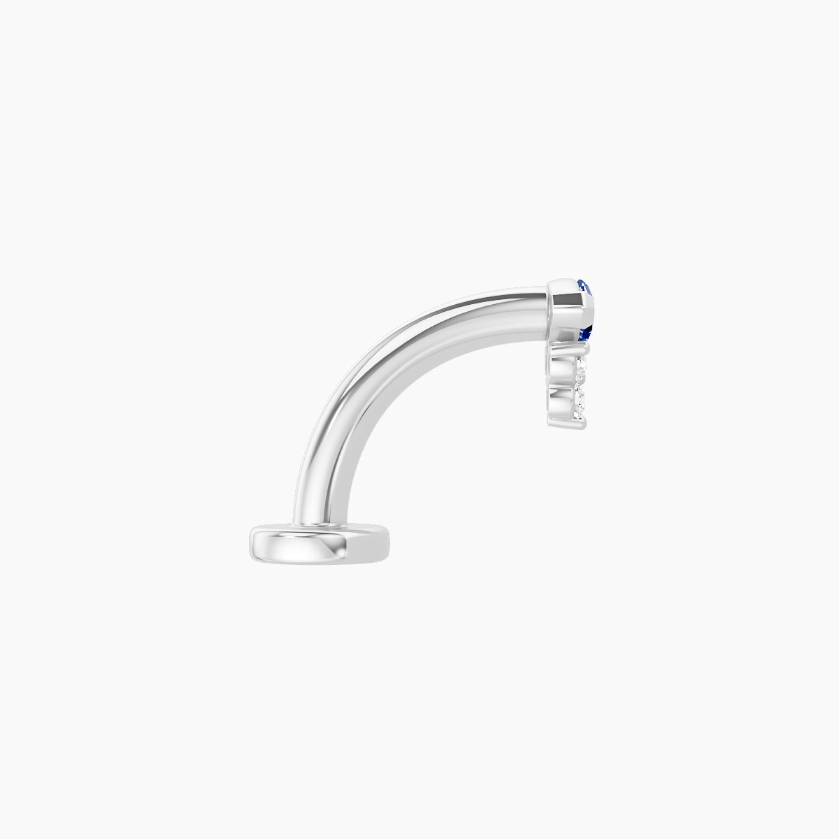Oya | 18k White Gold 8 mm 5 mm Sapphire & Diamond Floating Navel Piercing
