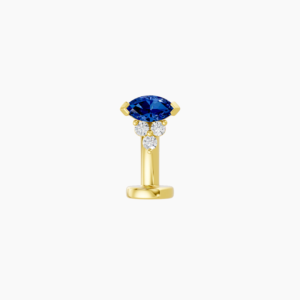 Oya | 18k Yellow Gold 8 mm 5 mm Sapphire & Diamond Floating Navel Piercing