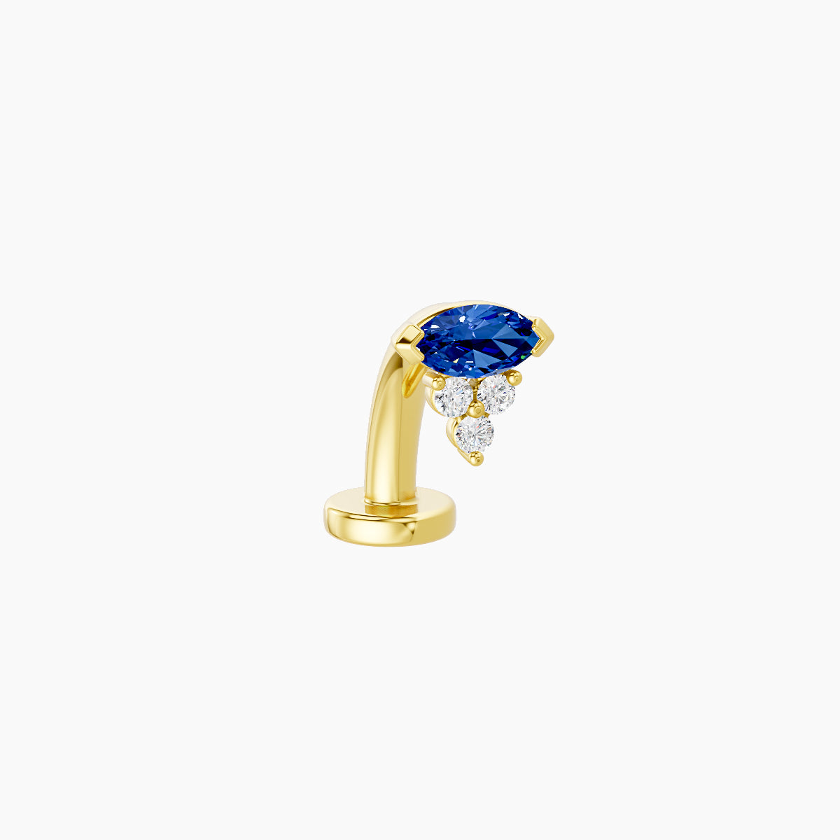 Oya | 18k Yellow Gold 8 mm 5 mm Sapphire & Diamond Floating Navel Piercing