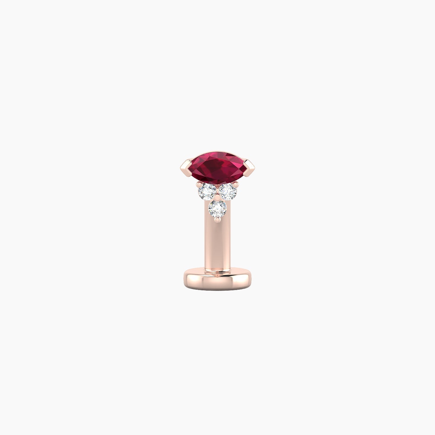 Oya | 18k Rose Gold 8 mm 5 mm Ruby & Diamond Floating Navel Piercing