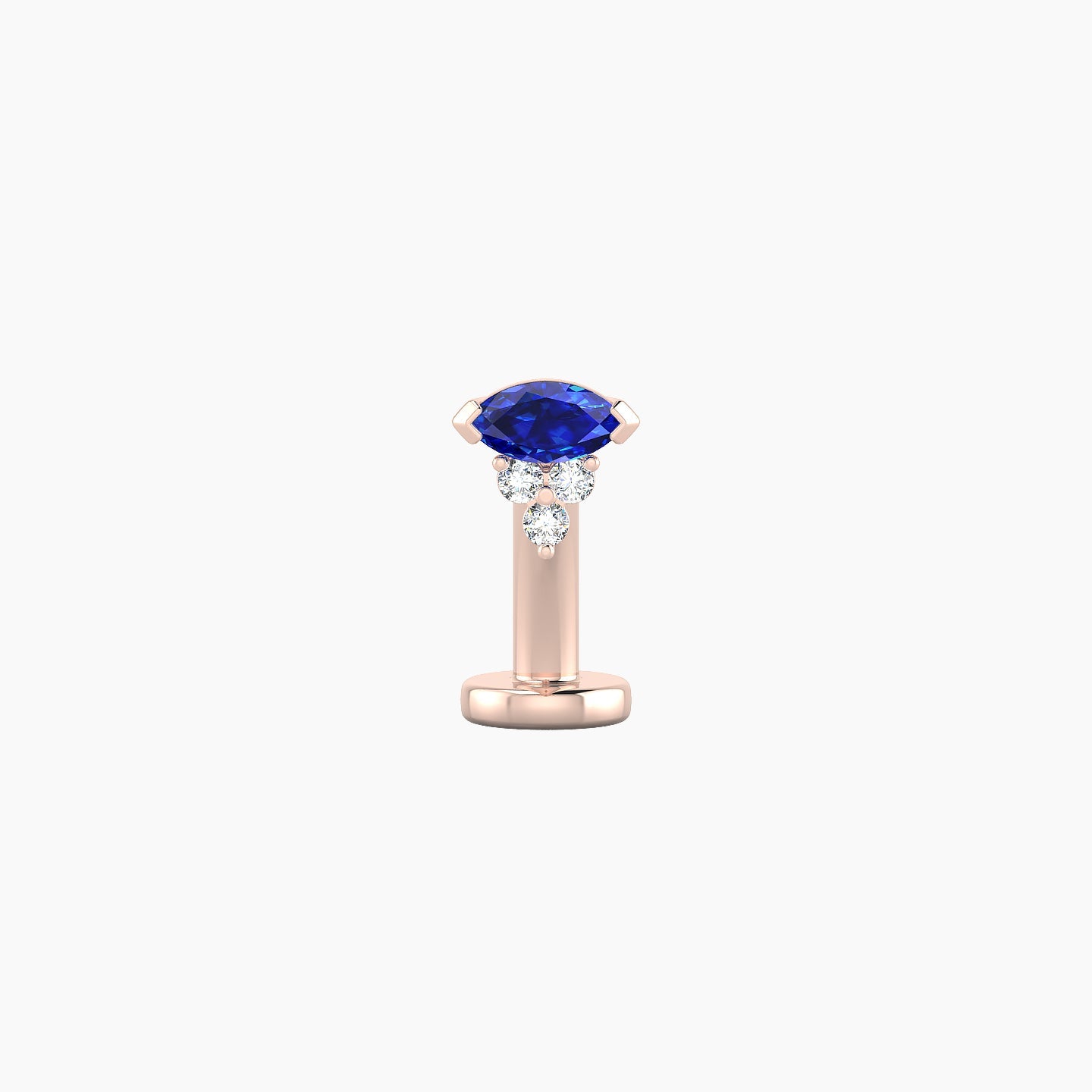 Oya | 18k Rose Gold 8 mm 5 mm Sapphire & Diamond Floating Navel Piercing