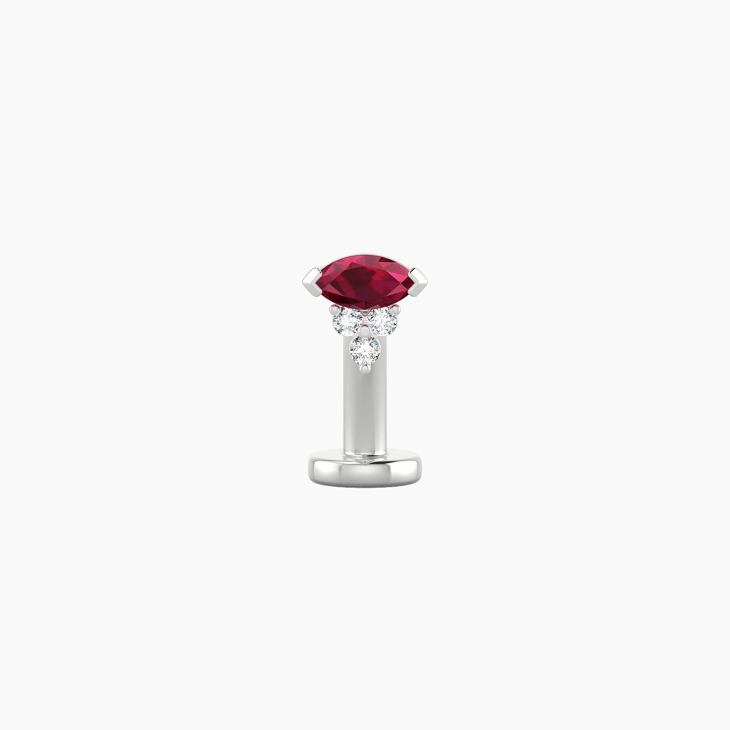 Oya | 18k White Gold 8 mm 5 mm Ruby & Diamond Floating Navel Piercing