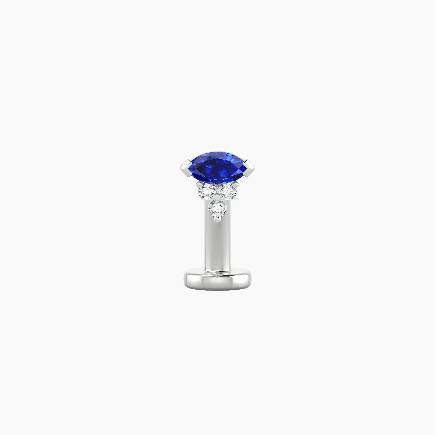 Oya | 18k White Gold 8 mm 5 mm Sapphire & Diamond Floating Navel Piercing