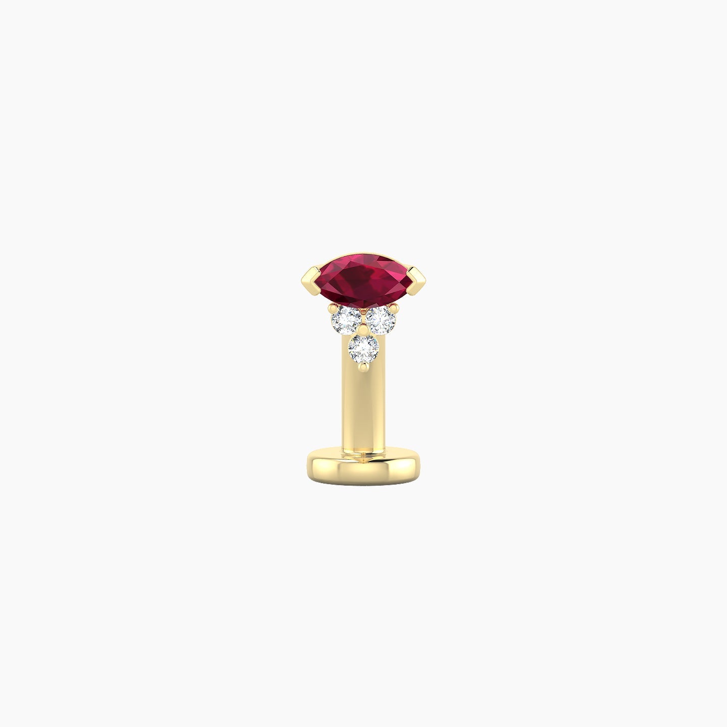 Oya | 18k Yellow Gold 8 mm 5 mm Ruby & Diamond Floating Navel Piercing