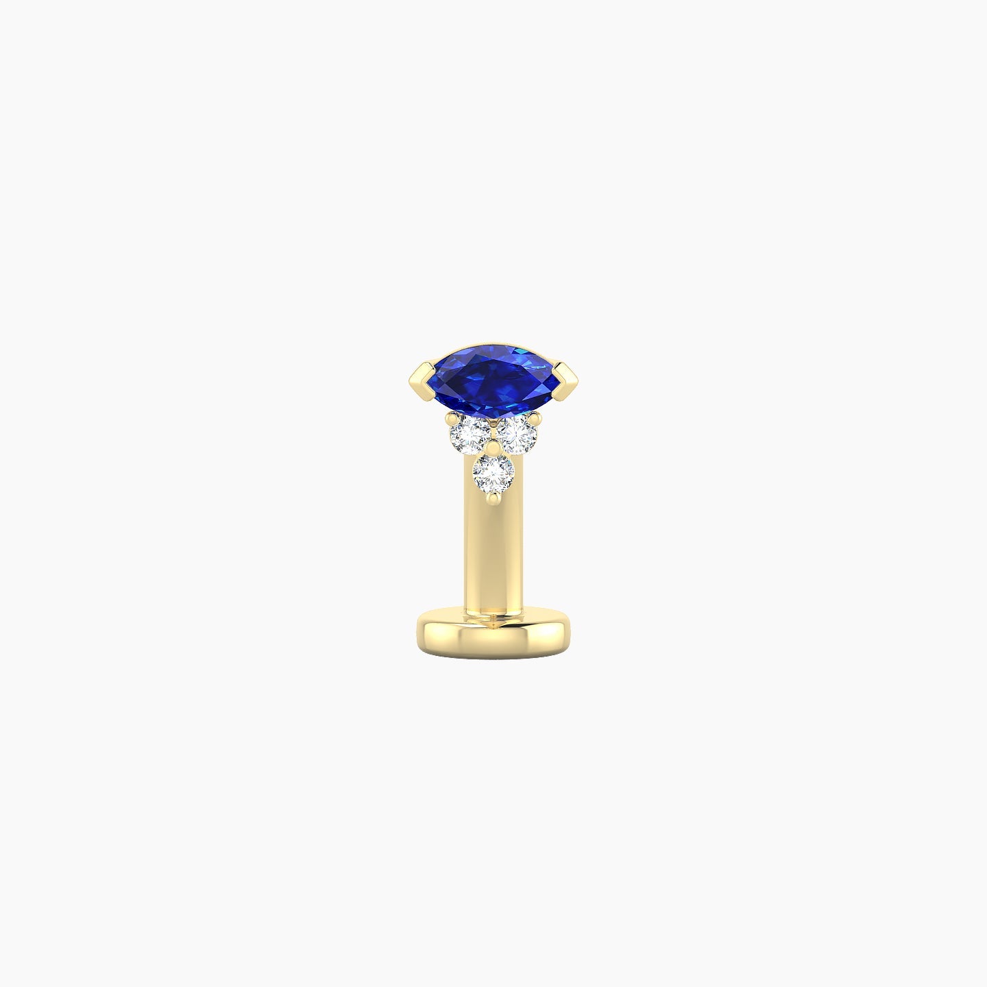 Oya | 18k Yellow Gold 8 mm 5 mm Sapphire & Diamond Floating Navel Piercing