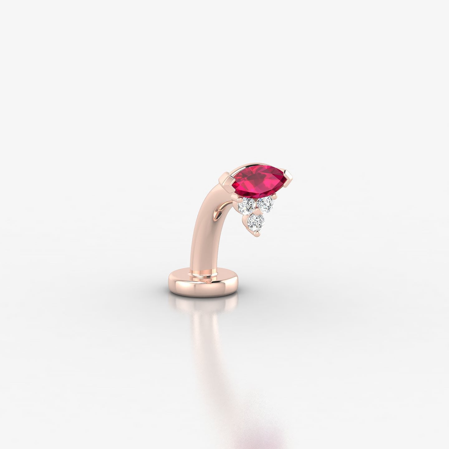 Oya | 18k Rose Gold 8 mm 5 mm Ruby & Diamond Floating Navel Piercing