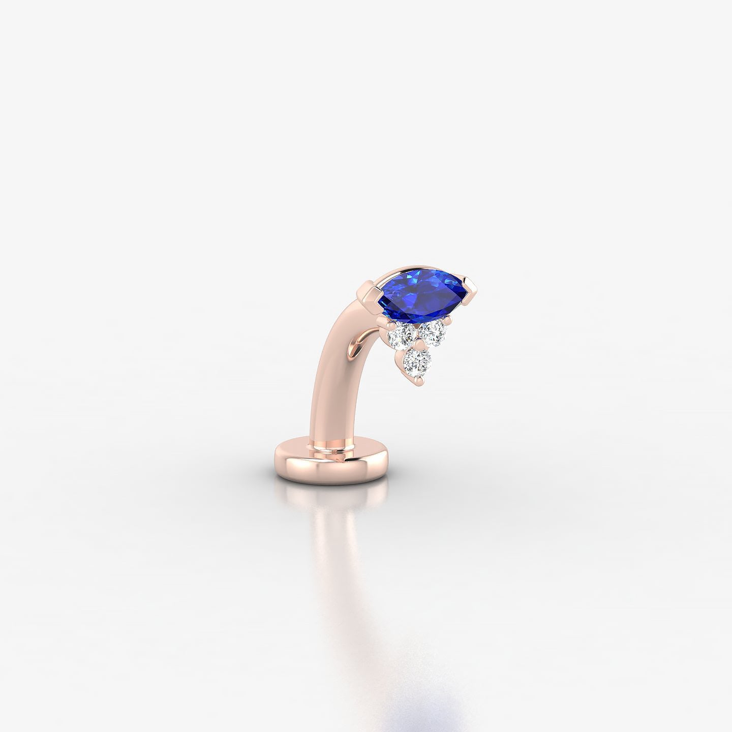 Oya | 18k Rose Gold 8 mm 5 mm Sapphire & Diamond Floating Navel Piercing
