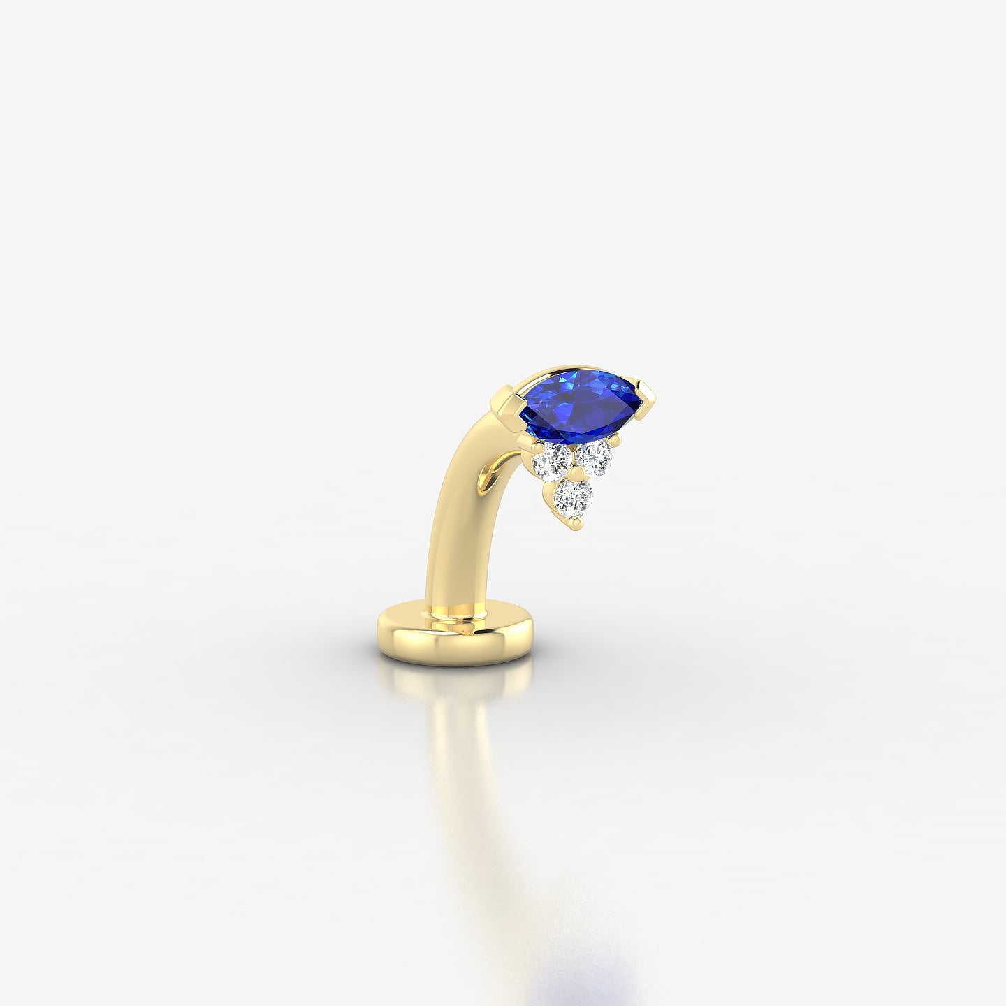 Oya | 18k Yellow Gold 8 mm 5 mm Sapphire & Diamond Floating Navel Piercing