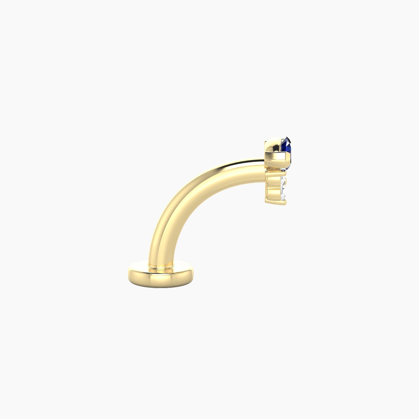 Oya | 18k Yellow Gold 8 mm 5 mm Sapphire & Diamond Floating Navel Piercing