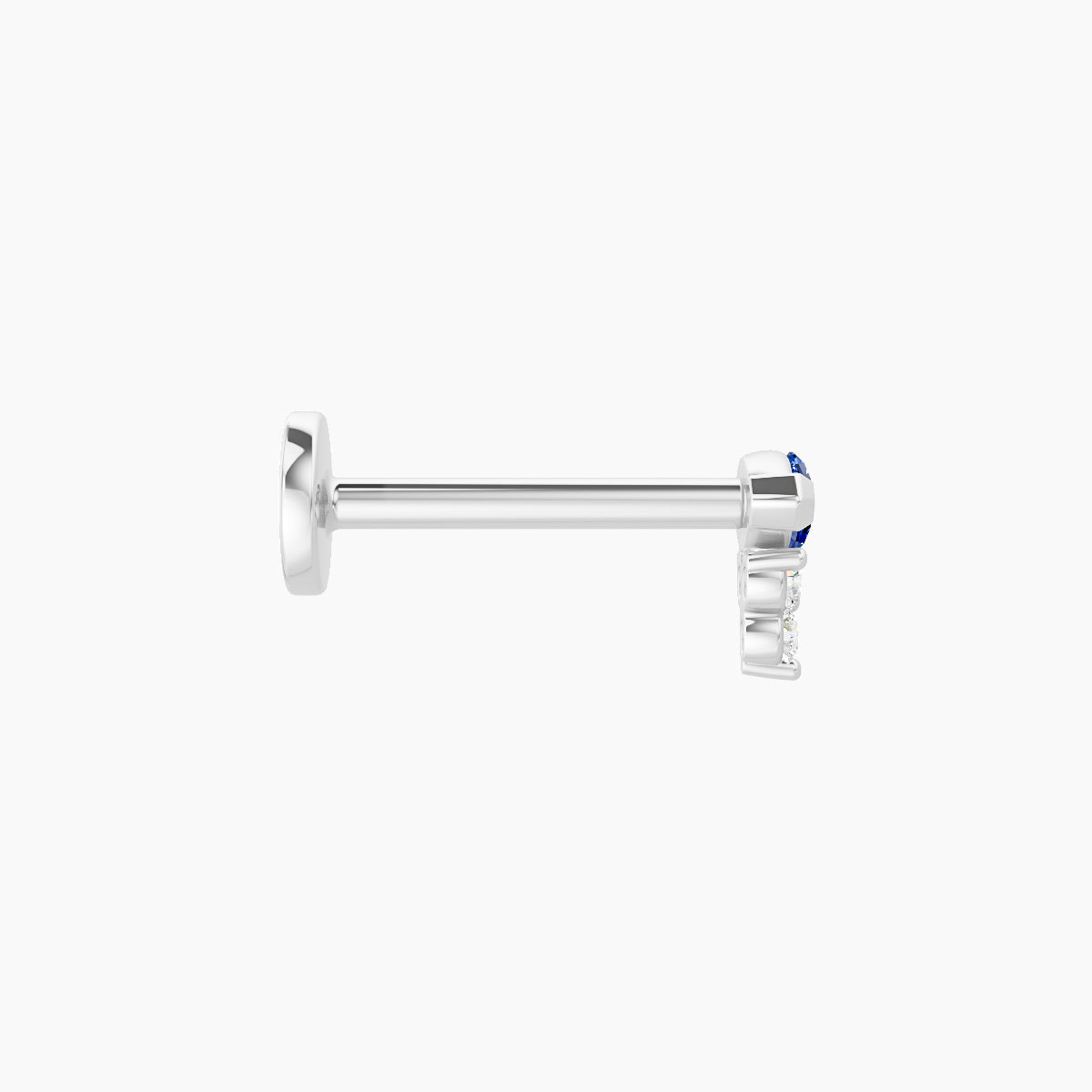 Oya | 18k White Gold 8 mm 5 mm Sapphire & Diamond Nose Piercing