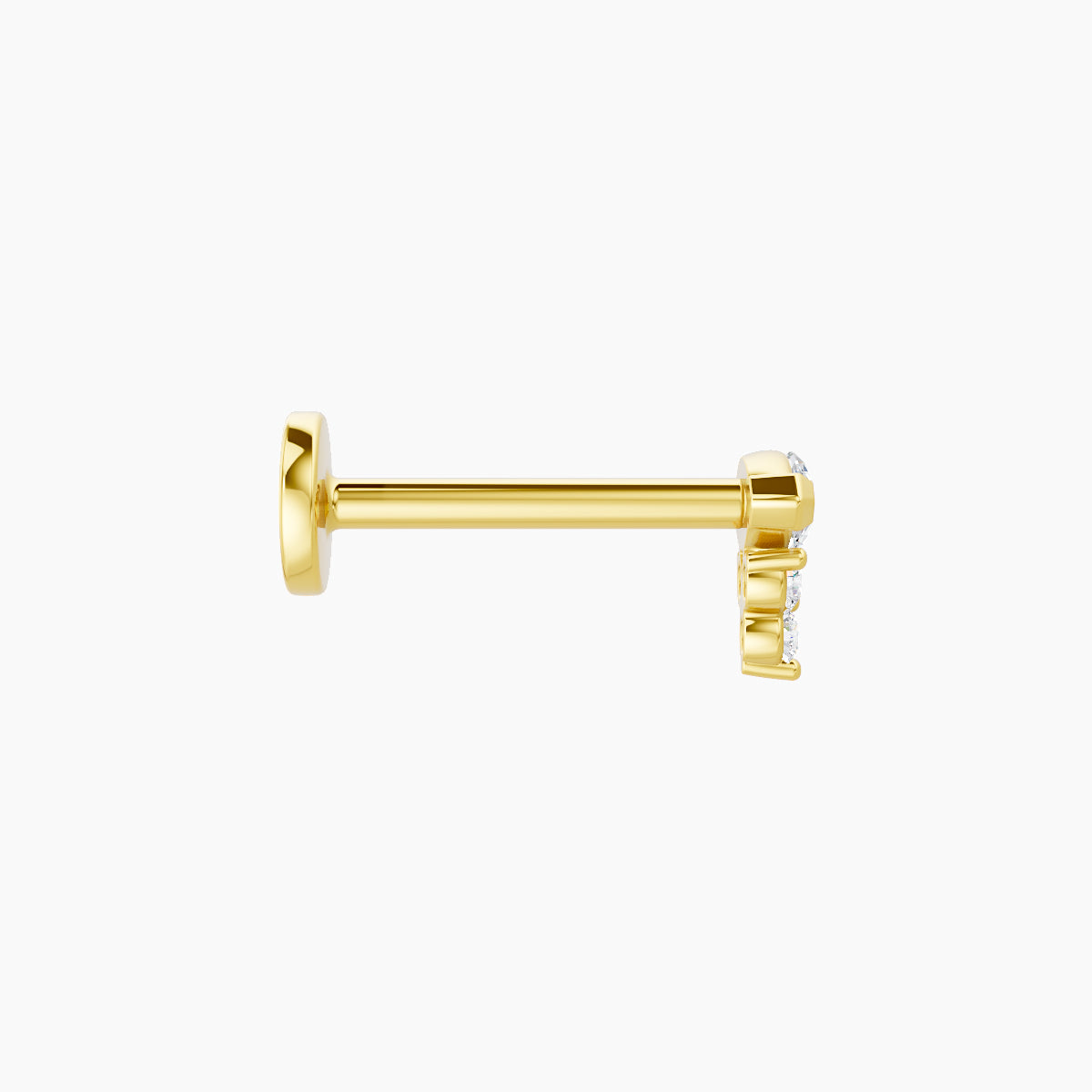 Oya | 18k Yellow Gold 5 mm 8 mm Diamond Nose Piercing