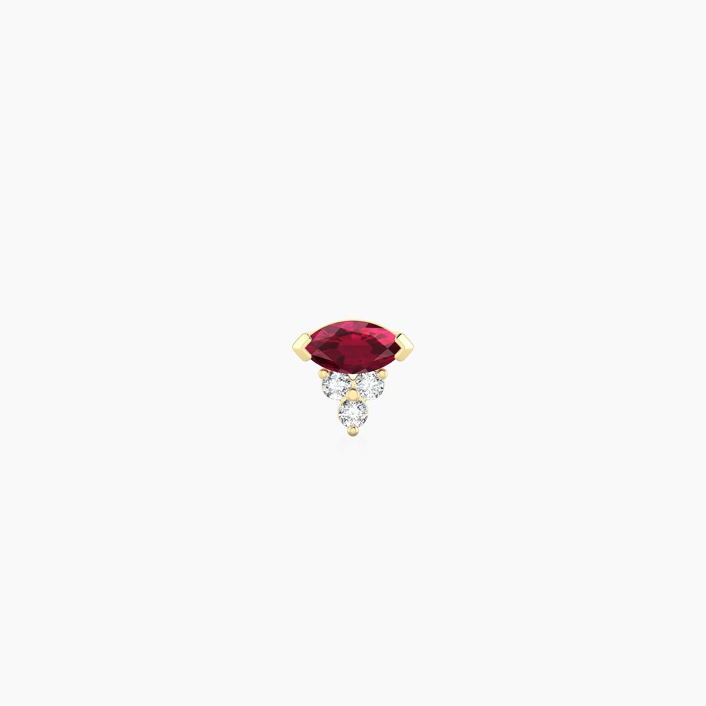 Oya | 18k Yellow Gold 8 mm 5 mm Ruby & Diamond Nose Piercing