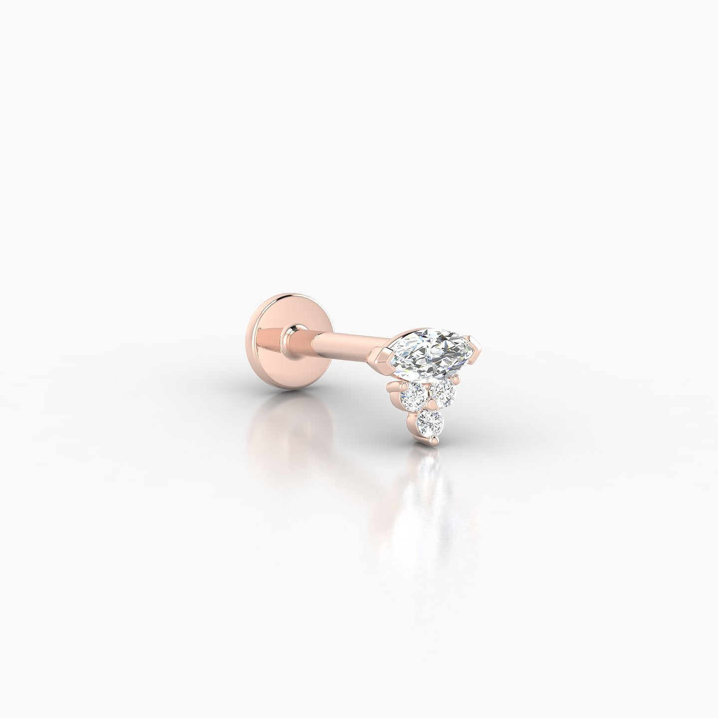 Oya | 18k Rose Gold 5 mm 8 mm Diamond Nose Piercing