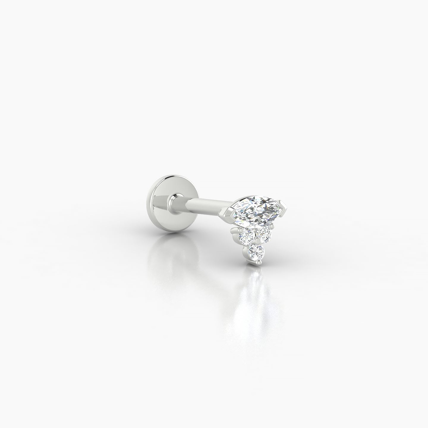 Oya | 18k White Gold 5 mm 8 mm Diamond Nose Piercing