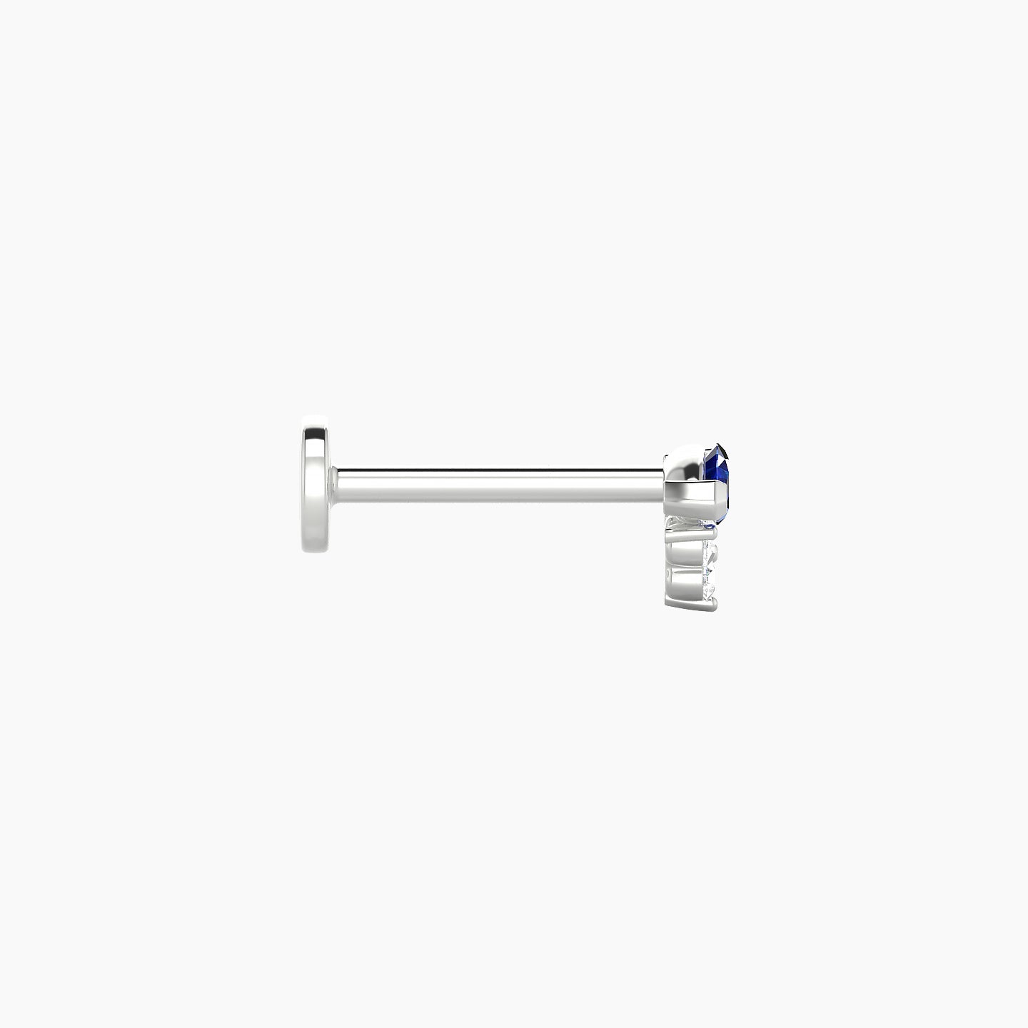 Oya | 18k White Gold 8 mm 5 mm Sapphire & Diamond Nose Piercing