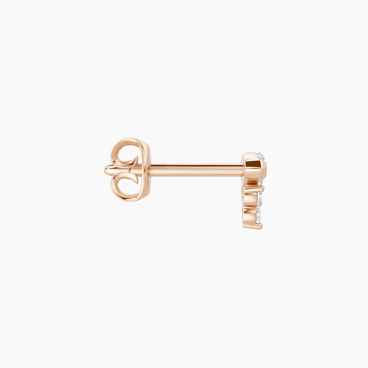 Oya | 18k Rose Gold 5 mm Diamond Earring