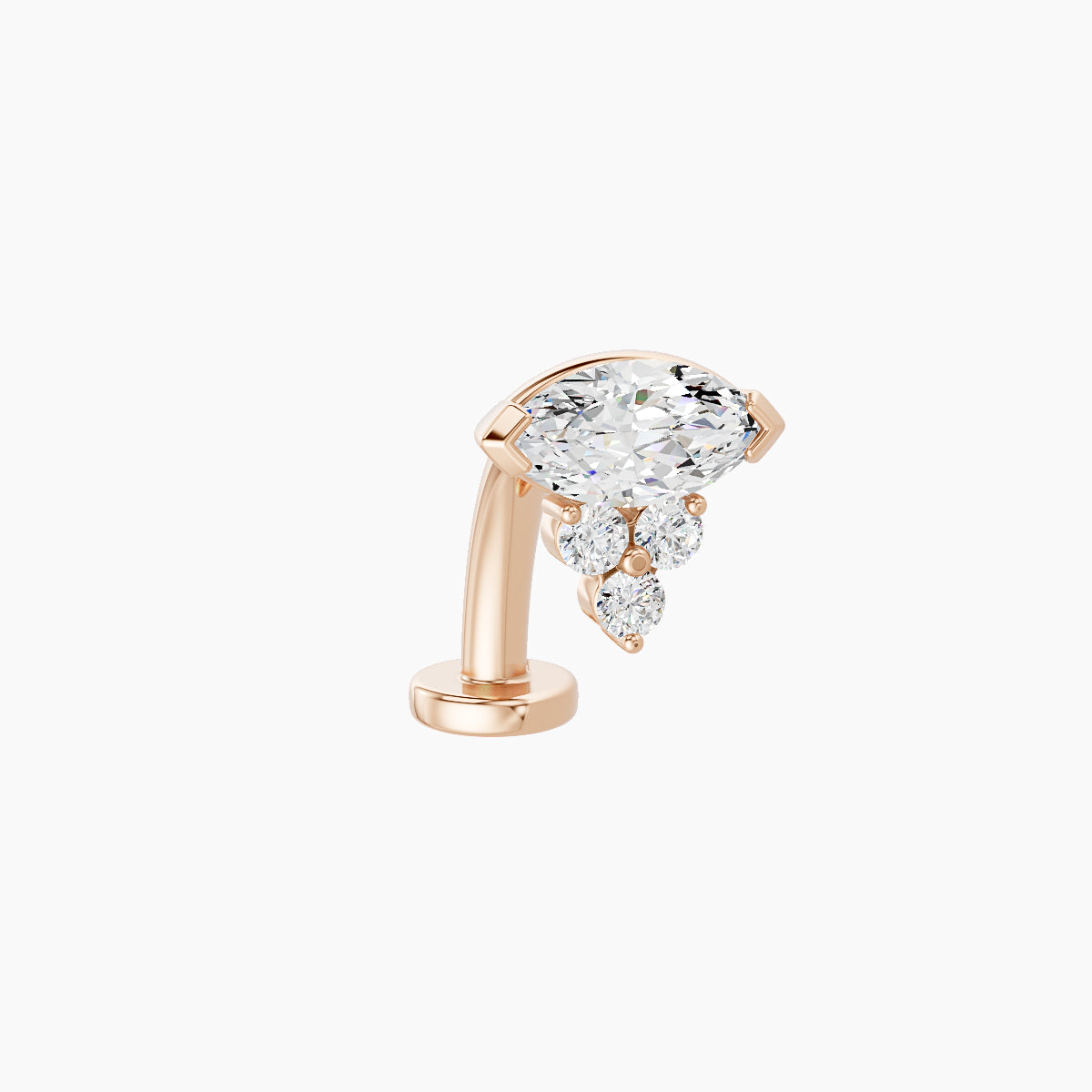 Oya | 18k Rose Gold 7 mm 10 mm Diamond Floating Navel Piercing