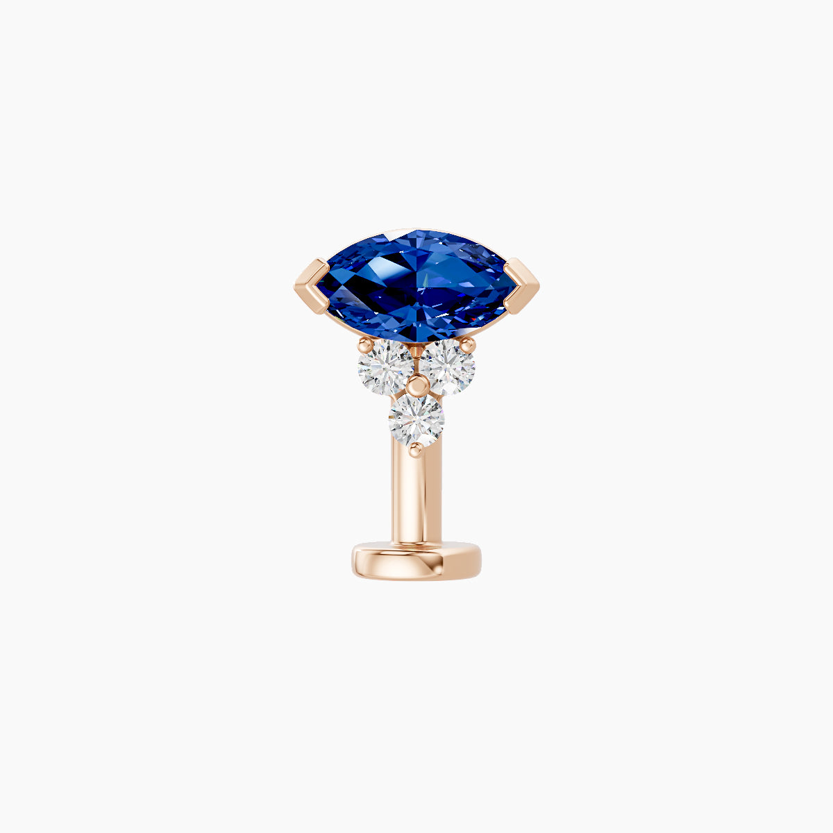 Oya | 18k Rose Gold 10 mm 7 mm Sapphire & Diamond Floating Navel Piercing