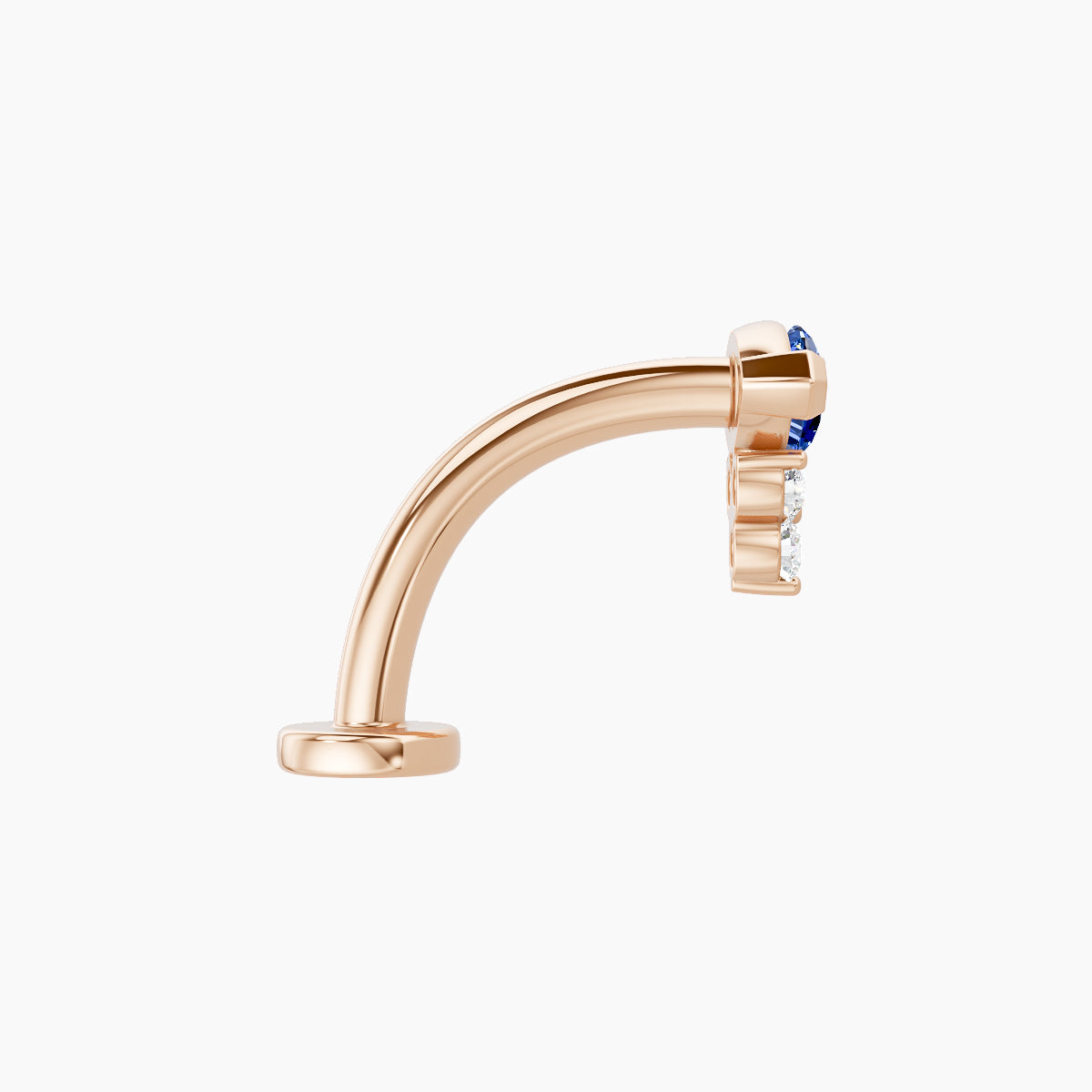 Oya | 18k Rose Gold 10 mm 7 mm Sapphire & Diamond Floating Navel Piercing
