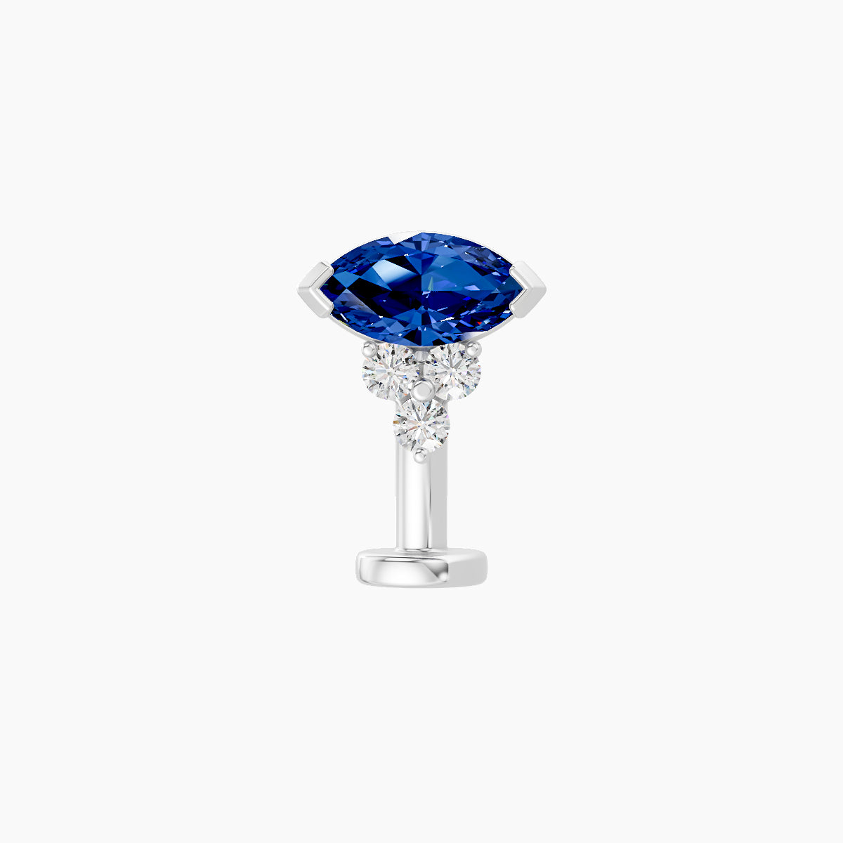 Oya | 18k White Gold 10 mm 7 mm Sapphire & Diamond Floating Navel Piercing