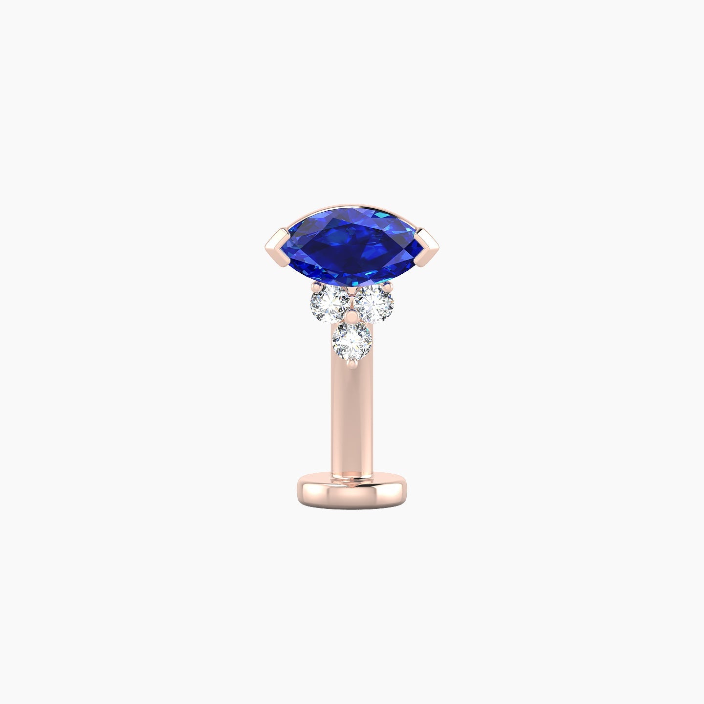 Oya | 18k Rose Gold 10 mm 7 mm Sapphire & Diamond Floating Navel Piercing