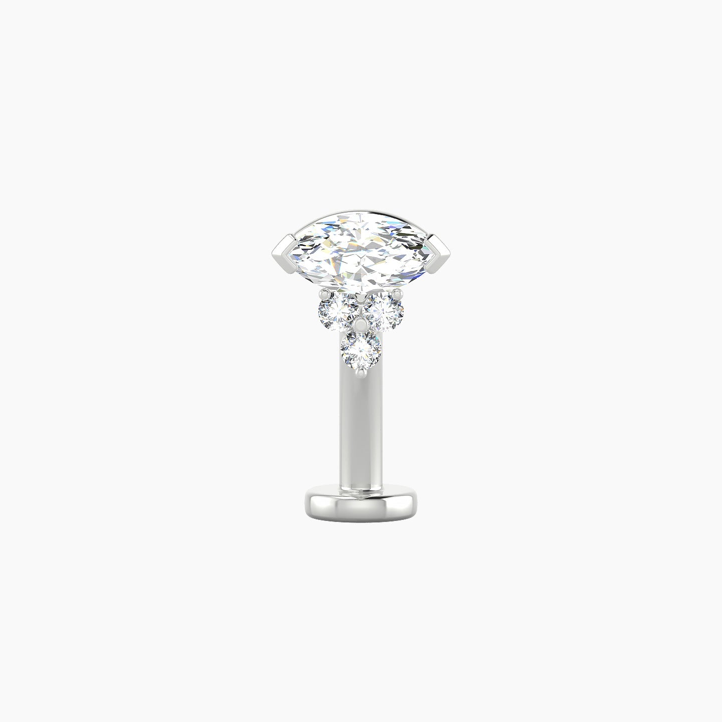 Oya | 18k White Gold 7 mm 10 mm Diamond Floating Navel Piercing