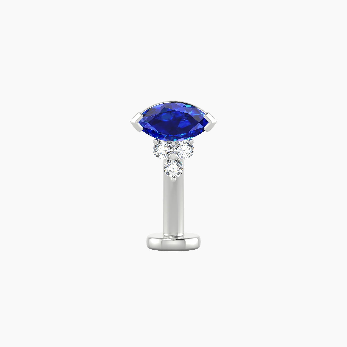 Oya | 18k White Gold 10 mm 7 mm Sapphire & Diamond Floating Navel Piercing