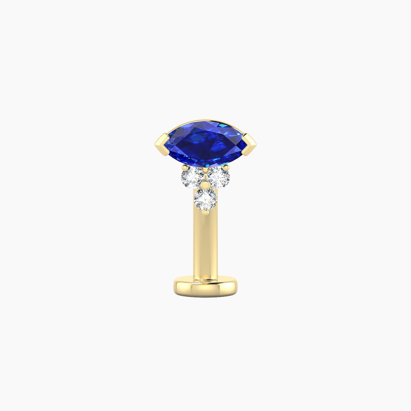 Oya | 18k Yellow Gold 10 mm 7 mm Sapphire & Diamond Floating Navel Piercing