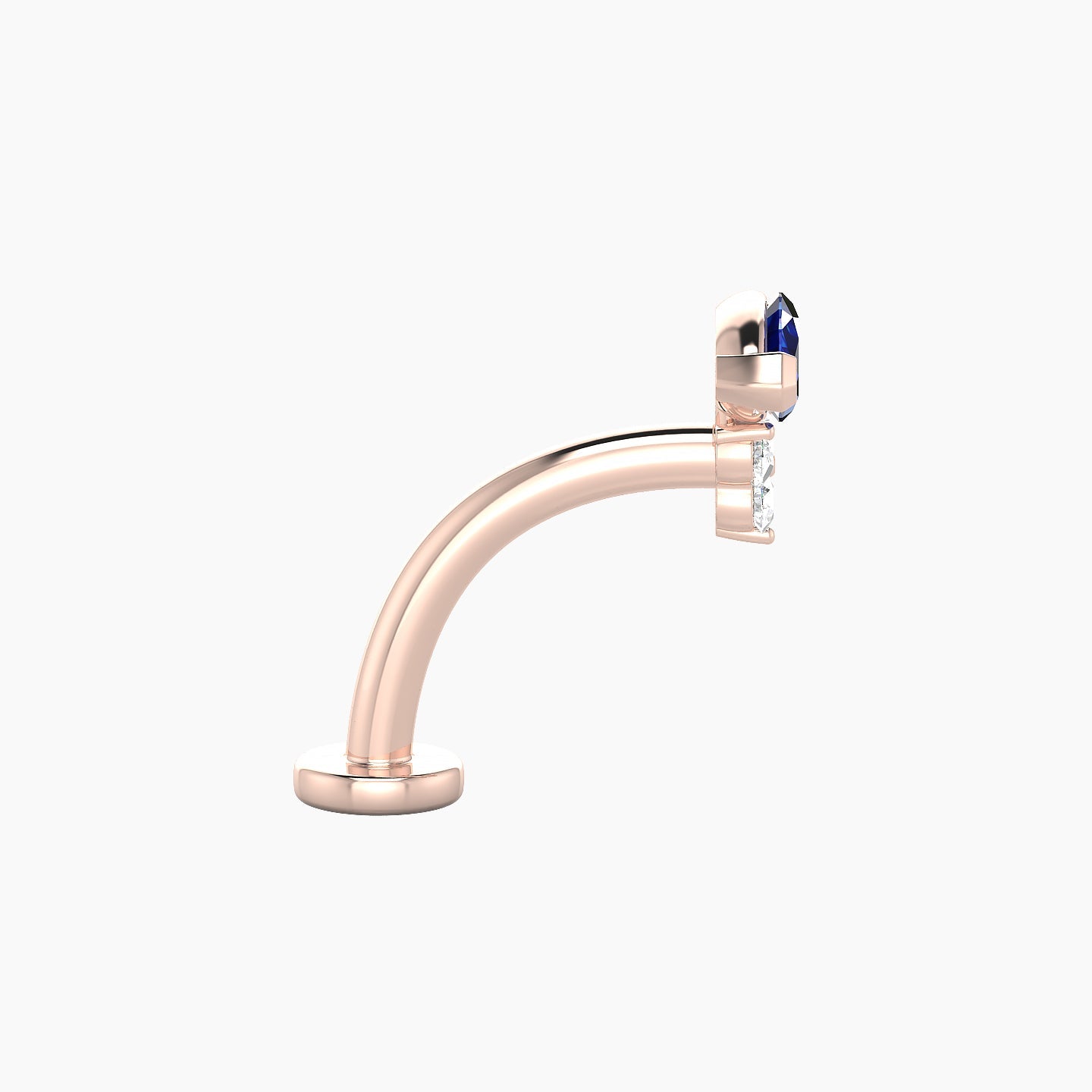 Oya | 18k Rose Gold 10 mm 7 mm Sapphire & Diamond Floating Navel Piercing