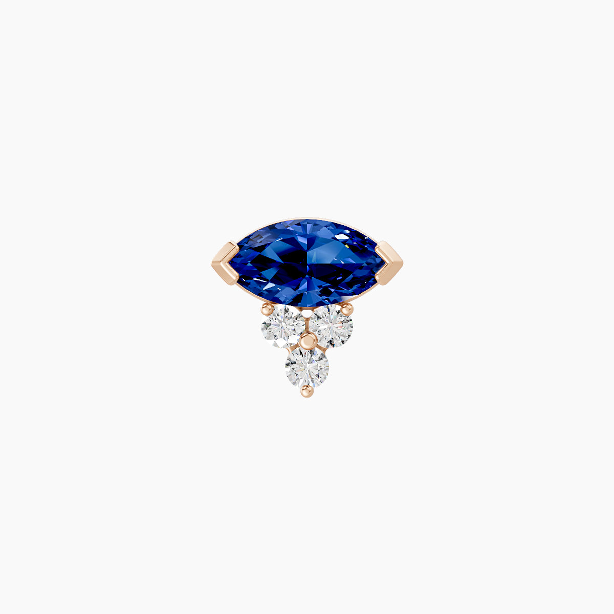 Oya | 18k Rose Gold 5 mm 7 mm Sapphire & Diamond Nose Piercing