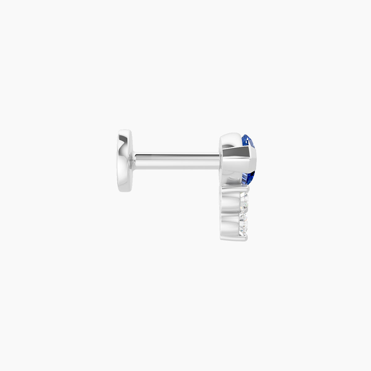 Oya | 18k White Gold 5 mm 7 mm Sapphire & Diamond Nose Piercing