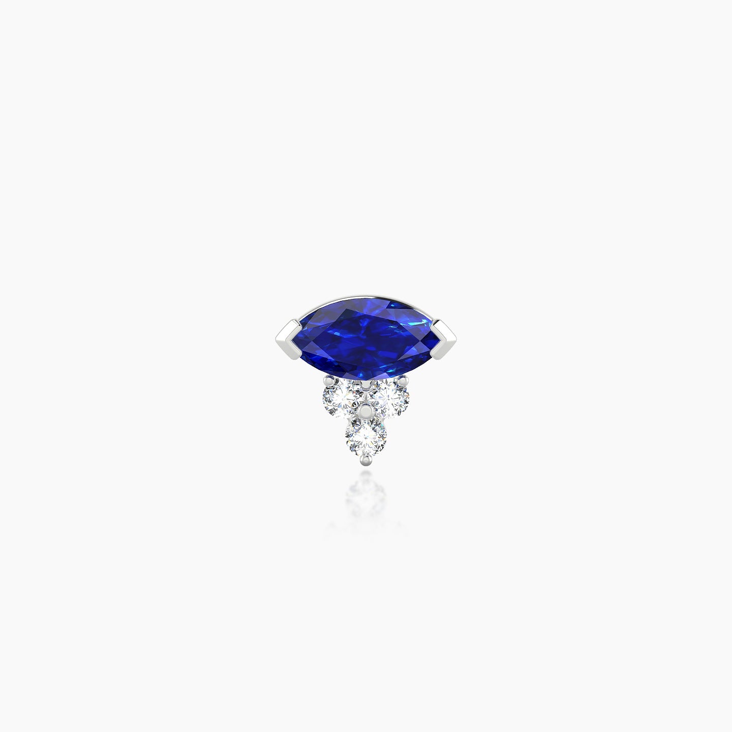 Oya | 18k White Gold 5 mm 7 mm Sapphire & Diamond Nose Piercing